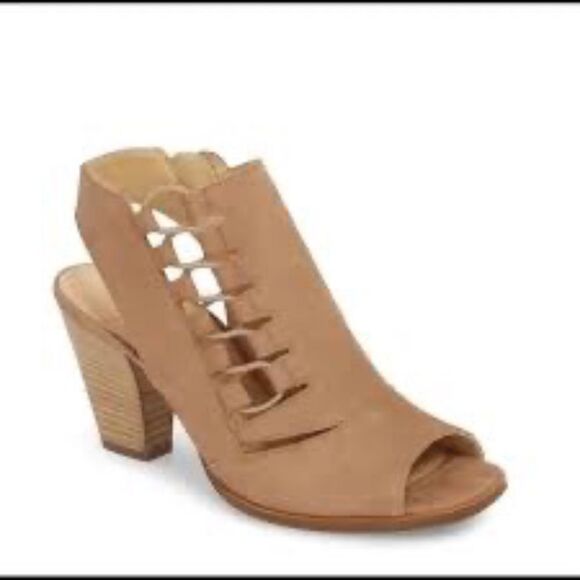 Paul Green Sabrina Women's Tan Peep-Toe Ankle Boots Sz 6 - Picture 1 of 9